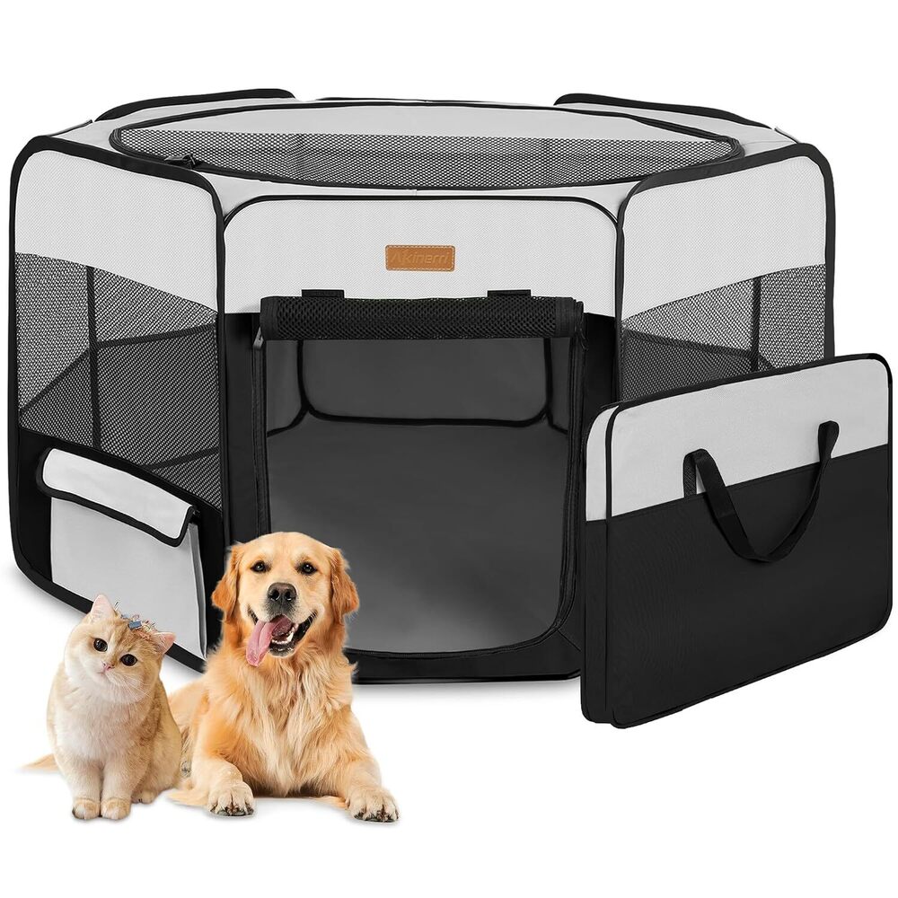 Dog Playpen, Portable Pet Play Pen for Cat, Puppies, Rabbits, Chickens, Foldable